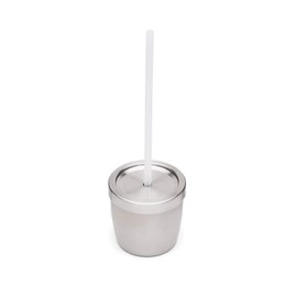 Red Rover SS Juice Kids Cup with Lid and Silicone Straw, Small, Silver