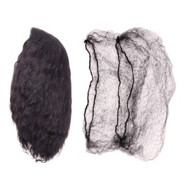 Votinu 100 Pcs Invisible Hair Nets for Long Hair, 100 Pcs 42 Inches Large Black Elasticity Mesh Hair Net for Women Wigs, Hair Tie Food Service(42 Inches)