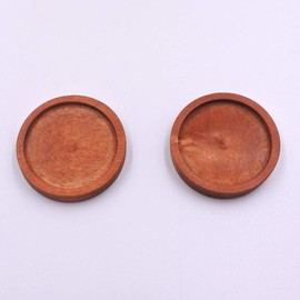 EXCEART Cabochon Pedestal, Wooden Brooch Pin, Meal Plate, Round Plate, Inner Diameter 1.0 inches (25 mm), DIY Accessory Parts, Pendant, Approximately 40 Pieces
