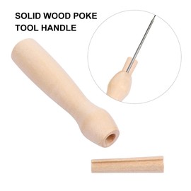 Ciieeo 20 Pcs Wooden Handle Hook Needle Felt Handle DIY Replacing Wooden Handles Aldult Needle Holder