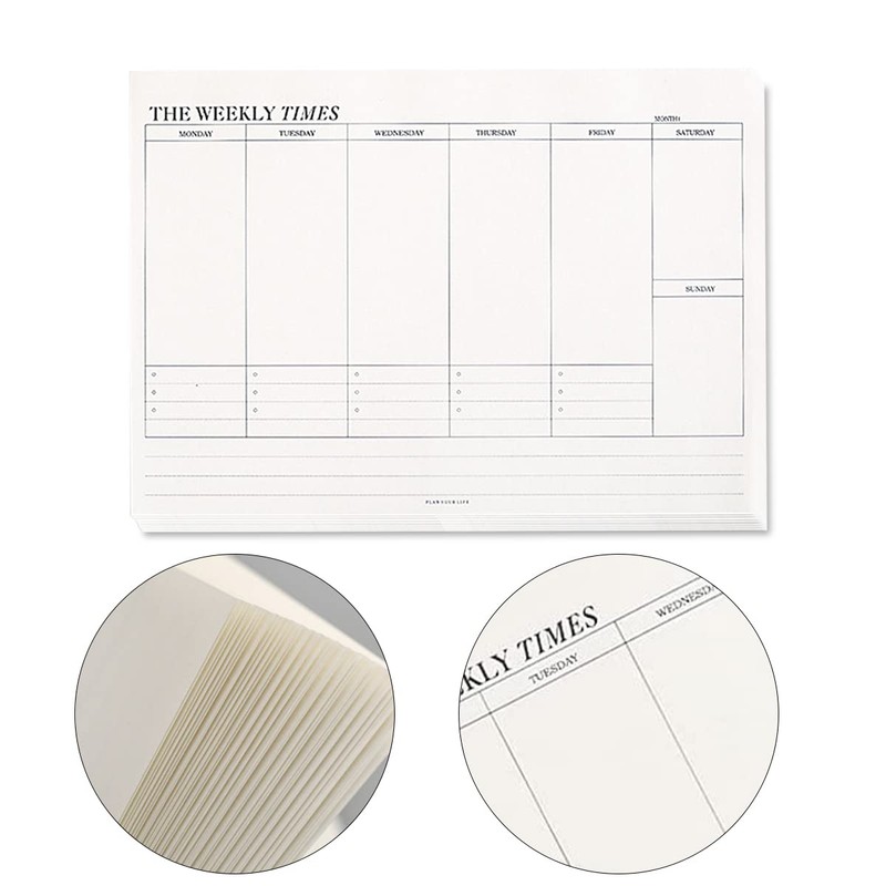 Jagowa 60 Page Weekly Planner, B4 Tearable Weekly Planner to