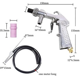 Sand Blaster Gun Kit, Sand Blaster for Air Compressor Rust Remove, Abrasive Sandblasting Gun with Siphon Feed Ceramic Nozzles for Sandblast Cabinets