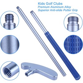 Wassteel Upgraded Kids Toy Golf Set with 6063 Aluminum Alloy Golf Putter, 8 Plastic Golf Balls, 1 Clubs, Big Putting Mat, 5-9 Toddler Mini Golf Games, Indoor Outdoor Sports Toys for Boys Girls