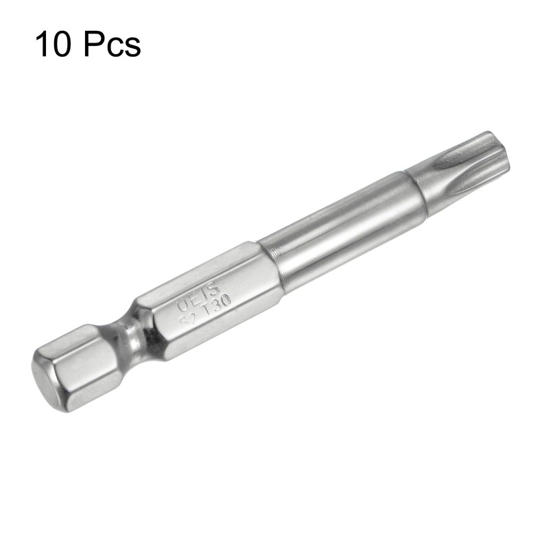 sourcing map 10pcs T30 Security Torx Bit 1/4" Hex Shank