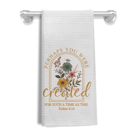 EKGJW Christian Decor Kitchen Towels, Inspirational Gifts for Women,Bible Verse Decor Hand Towels,Religious Gifts Dish Tea Towels,Christian Home Decor, 16x24 Inches