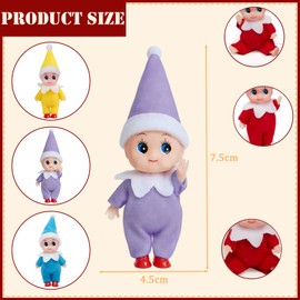 Pack of 3 Christmas Elf Doll for Boys Girls Children, Santa Mini Elves Christmas Dolls Tiny Baby Elf Doll, Christmas Small Elf Figures Baby Elf Doll Gift for Christmas Stockings Stuffers