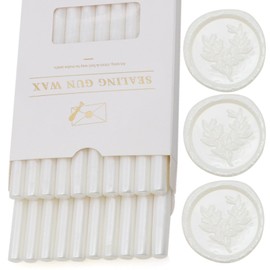 Pearl White Wax Seal Sticks 20pcs, Andotopee Glue Gun Wax Seal Sticks for Wax Seal Stamp, Premium Sealing Wax for Envelope Letter Seal Wedding Invation Craft Adhesive, Great Gift Ideas (Mini Size)