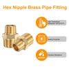 uxcell 2pcs Hex Nipple Brass Pipe Fitting, 3/8 NPT Male