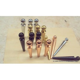 12 1/8" Ball-Top Metal Cribbage Pegs. 4 Colors: Gold, Copper, Silver, Black