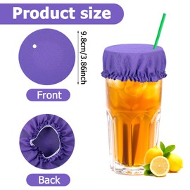 HJZHII 12PCS Drink Cover Scrunchie with Straw Hole, Reusable Elastic Cup Drink Cover for Alcohol Protection Washable Universal Drink Protector Cap for Women Drink Spiking Prevention Black Pink Blue