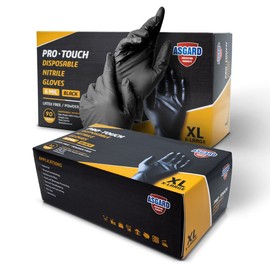 Black Nitrile Gloves, 6 MIL, Premium Quality Disposable Gloves, Textured Gloves, Powder Free, Non-Sterile, (Medium Case (10 Packs))