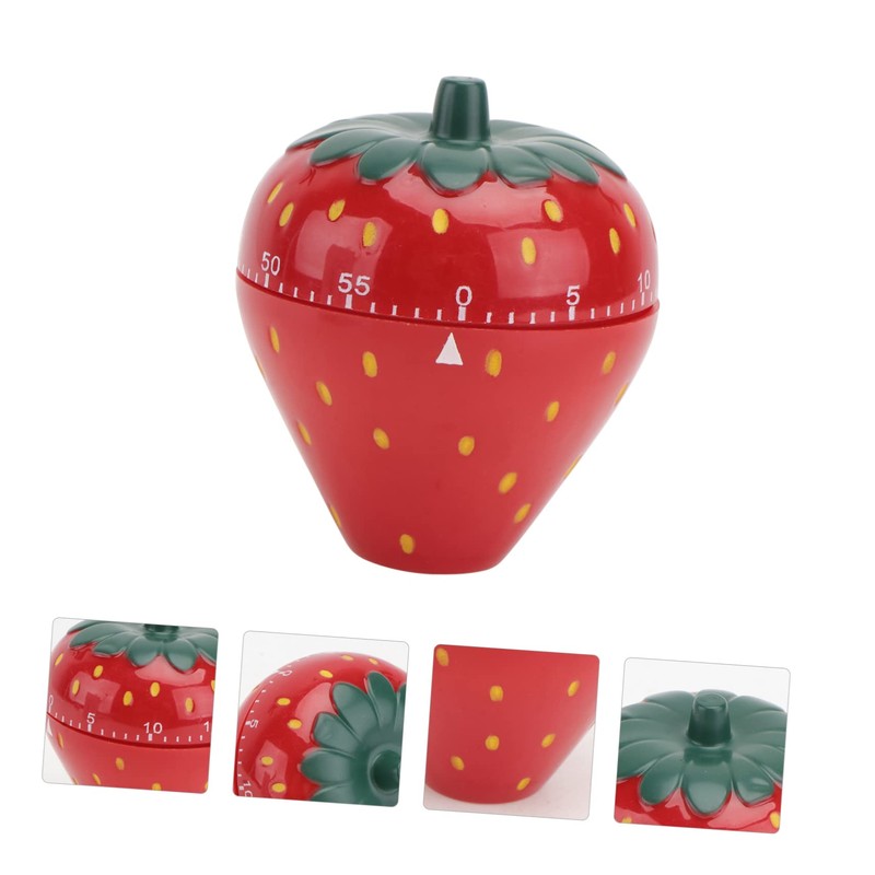 Ciieeo 1Pc Strawberry Shaped Mechanical Timer Cute Household Baking Timer