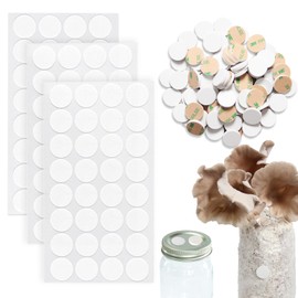 96 Pieces 20 mm 0.3 μm Synthetic Filter Paper Stickers and 100 Pieces 20mm Silicone Self-Healing Adhesive Injection Ports for Mushroom Growing Cultivation, Mushroom Mycology Supplies