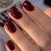 GLAMERMAID GLAMERMAID Dark Red Press on Nails Extra Short Square,
