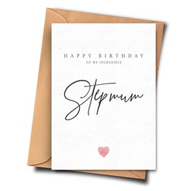 Fat Flamingos Birthday Card for Stepmum - Happy Birthday to My Incredible Stepmum for Her (A5 - 5.8x8.3inch - 14.8x210cm) With Envelope