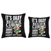 Speedcuber Cubes Speedcubing Math Student Accessories Cubing Throw Pillow