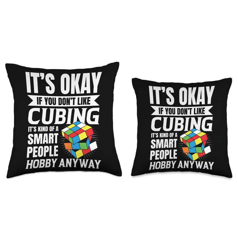 Speedcuber Cubes Speedcubing Math Student Accessories Cubing Throw Pillow