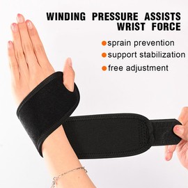 GGUFAY Wrist Brace, Pack of 2 Wrist Support Hand Bandage for Sports and Everyday Use, Breathable Wrist Wrap Bandage Wrist for Men and Women (Black)
