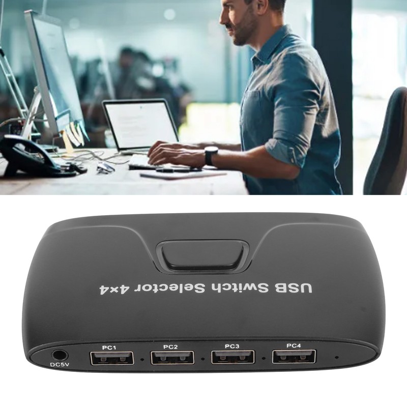 4 Port USB 2.0 Switch Selector 4 Computers Sharing 4