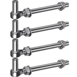 Insaga M16x 8'' J-Bolt Gate Hinge, 304 Stainless Steel J-Bolt Post Hinge for Farm Gate, 5/8" Male Pin J-Bolt Hinge for Chain Link Fence Gate, Gate Hinges for Metal Gates (4Pcs)