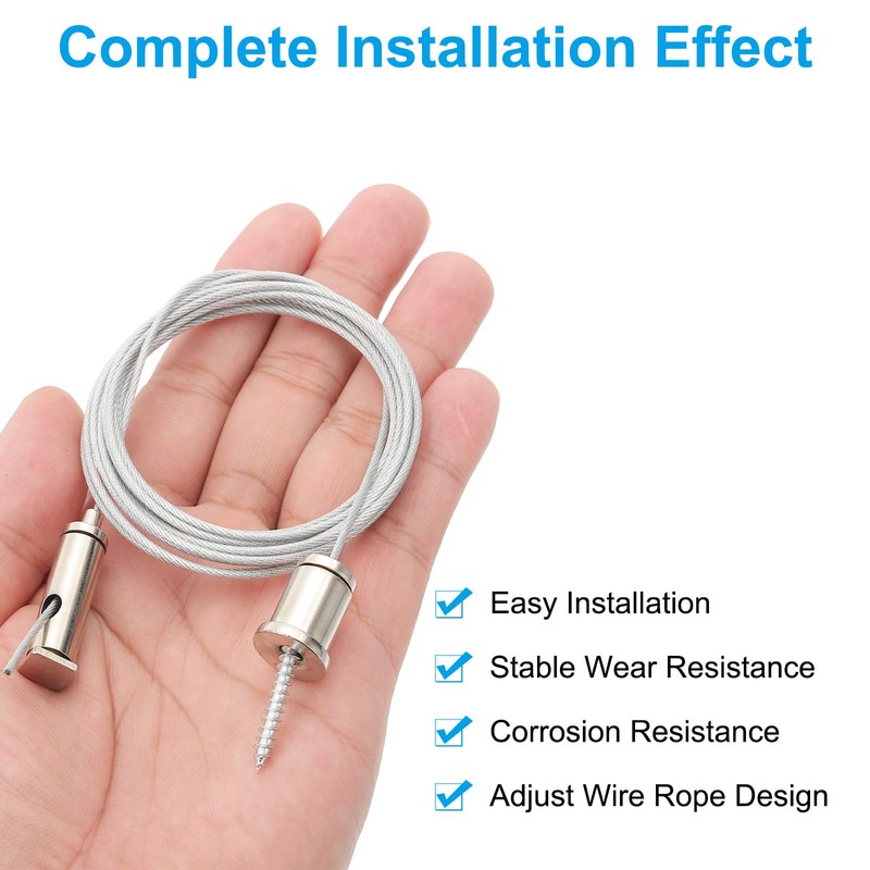 PATIKIL Ceiling Hanging Wire Cable Kit, 2m/6.6ft 4 Set Adjustable