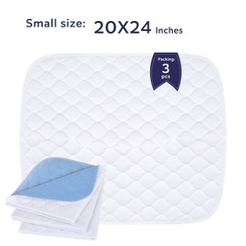 Non-Slip Bed Pads for Incontinence,20"X24" (3 Pack),Waterproof Washable Underpads and Mattress Protectors,Absorbent Incontinence Bed Pads for Children,Kids,Pets