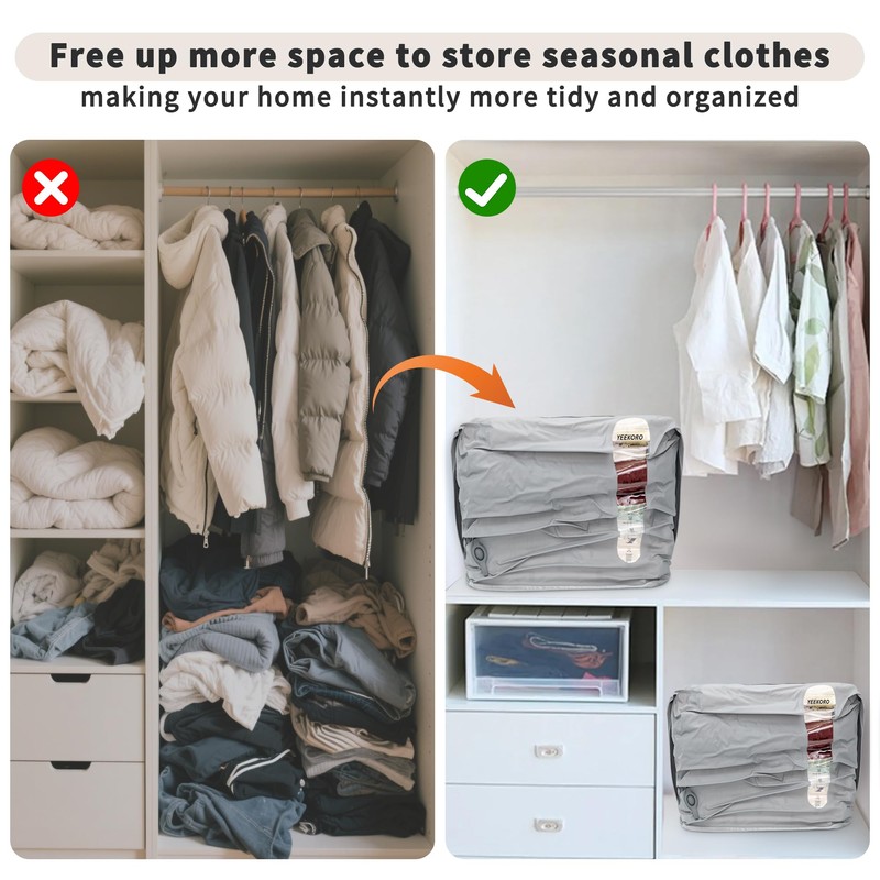 YEEKORO Vacuum Storage Bags for Home, Professional IP67 Waterproof Reusable