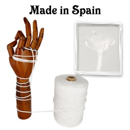 Polypropylene Rope Cord. Braided High-Tenacity Nylon Cord for Decoration, Outdoor and DIY. 3MM * 200M, Made in Spain. White