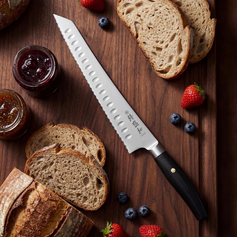 Jingseiho Bread Knife for Homemade Bread,Serrated Blade 10 in with