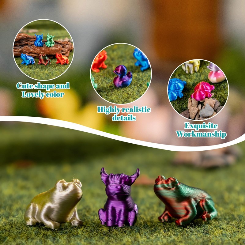 150pcs Mini 3D Printed Animals Tiny Animals Plastics Figures Miniature