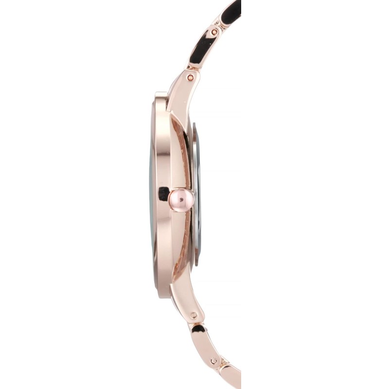 NINE WEST Women's Crystal Accented Bracelet Watch, Rose Gold/Navy, NW/2098NVRG