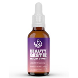 BIOTOPLEVEL Beauty Bestie Vegan Liquid Drops, Biotin, Vitamin C, Hyaluronic Acid, Multi-Benefit Vitamins Blend to Support Healthy Hair, Skin & Nails Growth, Sugar Free 1 fl oz.