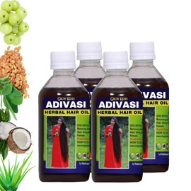 Growkesh ADIVASI HERBAL Adivasi Hair Oil, Ayurvedic Hair Care Oil, Hair Fall Control, Dandruff Treatment, Helps Strong and Healthy Hair