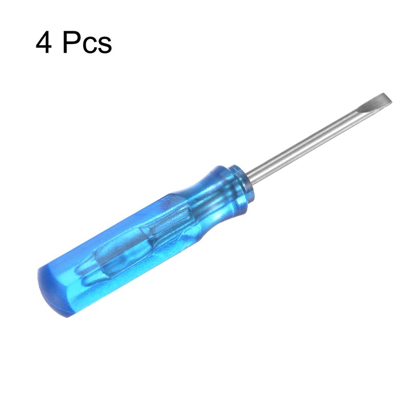 sourcing map 4Pcs SL1.5 Mini Slotted Screwdriver 1.5mm Magnetic Flat