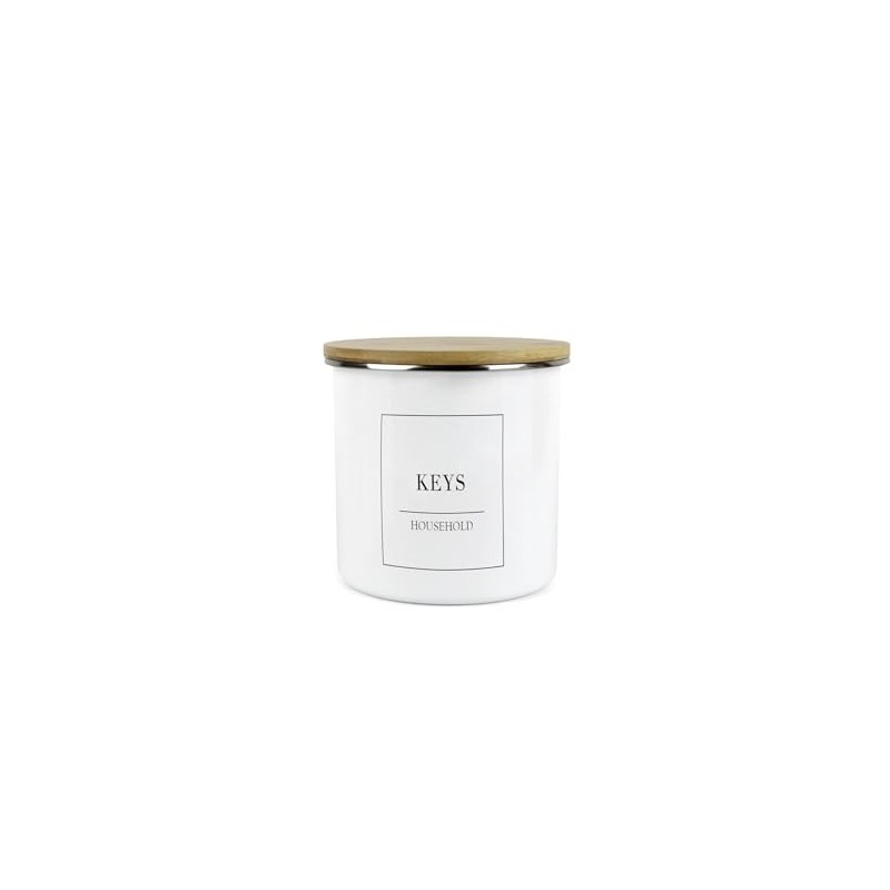 Minimalist Range Medium 11cm Keys Storage Canister - White Metal