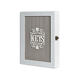Wall Mount Key Holder for Wall Decorative, Wooden Key Cabinet Wall Mount, Key Rack for Wall, Key Hook Decorative for Wall, Vintage Key Box Wall Mount with 6-Hooks, Key Hanger Vintage Decor