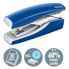 Leitz New NeXXt Softpress 56030035 Flat Stapler up to 30 Sheets Blue