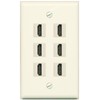 RiteAV HDMI Wall Plate 6 Port - Flat Style [Light-Almond]