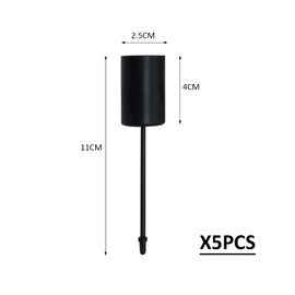 5 pieces of tapered candlesticks, Christmas wreath decoration for home furnishing, candlelight dinner, party, wedding, Christmas candlestick decoration (black)