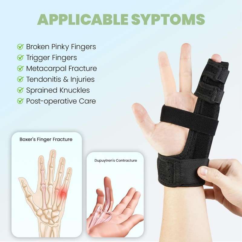 ZRNVLGH Metacarpal Finger Splint Hand Brace - Pinky Ring Finger