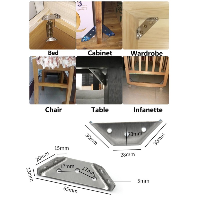 Stainless Steel Corner Brace Angle Bracket Shelf Support Corner Joint