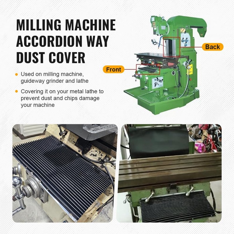 Bacar CNC Milling Machine Accordion Dust Cover, Rubber Foldable Mill