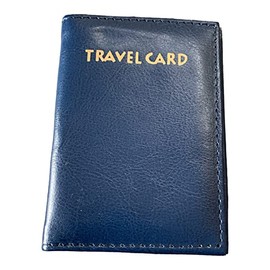 Lorenz Leather Effect Grained PU Travel Id Pass Card Holder with Rear Id Window - Blue