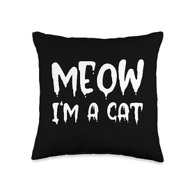 FUNNY CAT, MEW I AM A CAT, MEWING, DESIGN Throw Pillow, 16x16, Multicolor