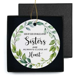 Decoración para árbol de Navidad para hermanas amigas, hermanas son Slways Close at Heart