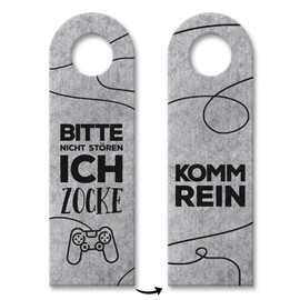 trendaffe - ‘Nicht stören, ich zocke’ or ‘Komm rein’ Door Hanger with Gamer Motif, Gaming Game