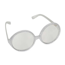 KarnevalsTeufel Sixties Glasses for Adults in 6 Glitter Glasses Party Glasses (Silver)