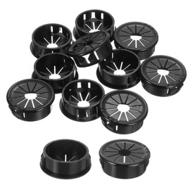 sourcing map 18Pcs Desk Grommet Black, Snap Bushing Grommet With Shutter for Holes with 1.1"(28mm) Mounting, Round Nylon Snap in Cable Desk Grommet for Cables and Cords Management