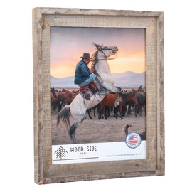 Rustic Barnwood Picture Frames 16x20 - Natural Reclaimed Wood Wall Hanging - Handcrafted Vintage Distressed, 1 3/4" Frame Width