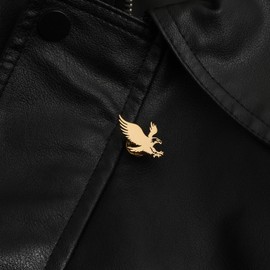 Fierce Eagle Dove Birds Brooch Stainless steel Bow Button Suit Badge Men's Women's Gifts (eagle steel)